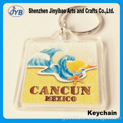 high quality custom acrylic plastic sea vacation gift keychain